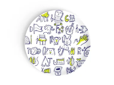 THE FRENCH PICTURE BOOK OF THE ALPHABET - Round porcelain plate for children _ Non Sans Raison